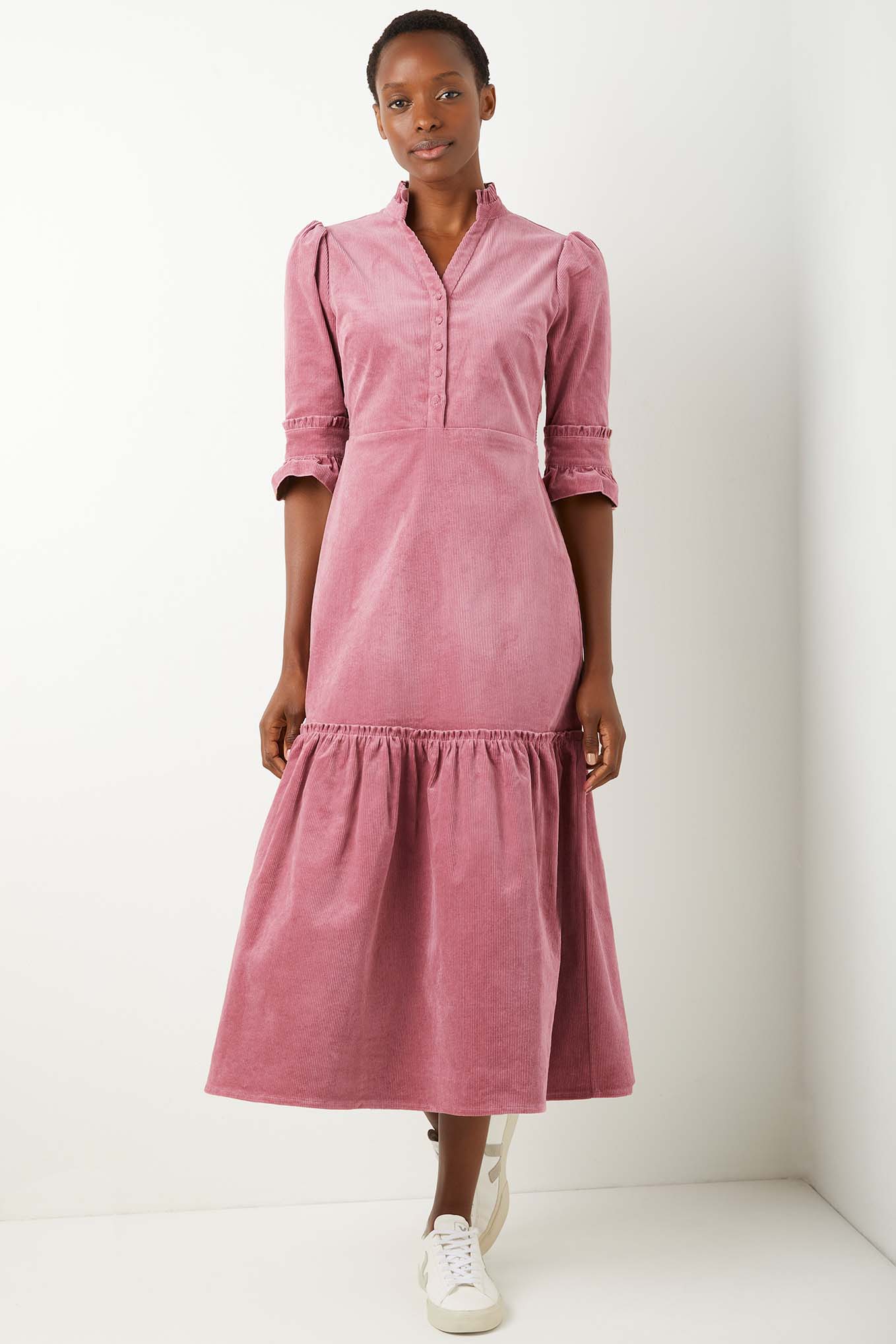 Isobel Corduroy Dress - Blush - Longer ...